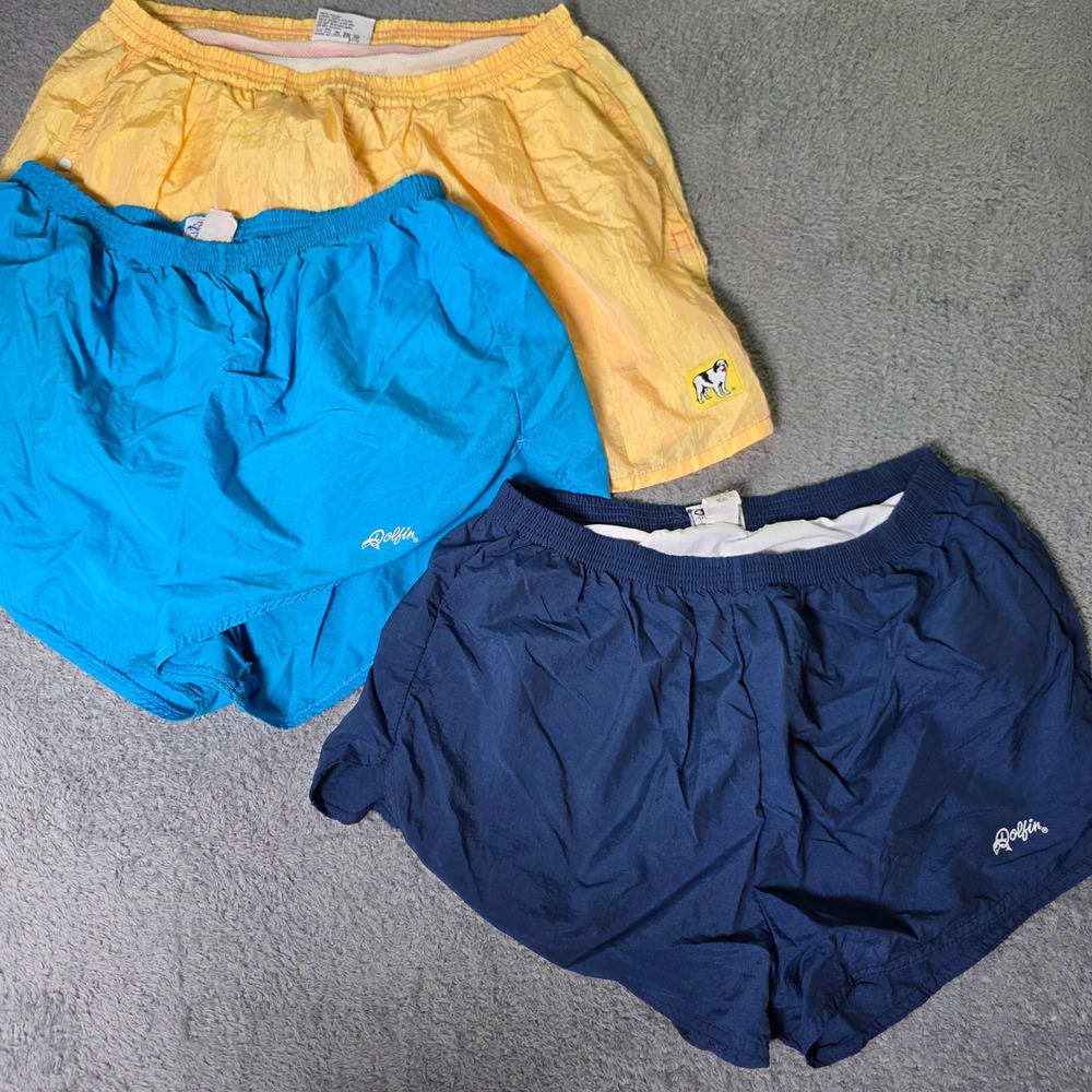Dolfin Big Dogs Mens XL Running Shorts Bundle Yellow Blue Navy Vintage USA 3pk